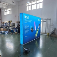 Boîte à lumière SEG pop-up rétroéclairée par LED, cadre en aluminium, toile tendue, toile de fond portable pour salon professionnel, affichage publicitaire personnalisé