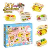Yibile DIY Mini Food Player Plastic Banquet Handmade Bento Craft Kit Creative Set Squishy Stress-Relief Model Color Box Youth
