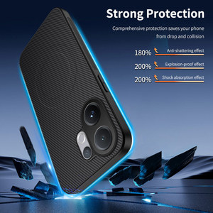 <span class=keywords><strong>Custodia</strong></span> Posteriore Magnetica in <span class=keywords><strong>Pelle</strong></span> con Texture in Fibra di Carbonio Opaca per <span class=keywords><strong>Apple</strong></span> iPhone 17 16 15 14 Pro Max 17 Pro 17 Air, Compatibile con Ricarica Wireless - Product Image 6