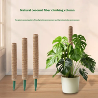 Poteau en fibre de coco flexible et écologique avec poignée en PVC, grande taille, 48 pouces, brun naturel, pour Monstera et plantes d'intérieur