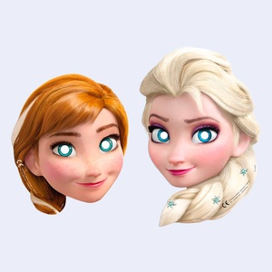 Máscaras de Fiesta de Frozen, Anna y Elsa, 2 Piezas, Cubre Rostro, Accesorio de Disfraz - Product Image 1