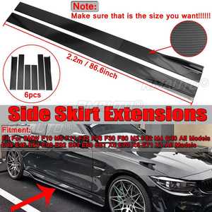 2.2m Carbon Fiber Look Universal Car Side Skirt Winglet Extensions Rocker <b>Splitters</b> for BMW F30 F80 F82 M4 F32 F36 E90 E92 F10 - Product Image 1