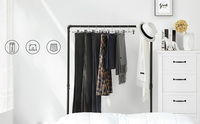SONGMICS 20 pièces/ensemble Cintres à vêtements en métal à un seul niveau avec pinces pour armoire, gain de place