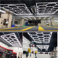 SUEZ Lumière de Travail Hexagonale pour Atelier de Détail, Plafonnier LED Hexagonal en Nid d'Abeille pour Garage et Atelier Automobile