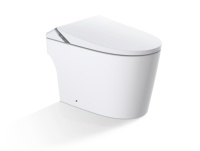 Toilette Intelligente Entièrement Automatique à Double Chasse d'Eau, Capteur au Pied, Siège Chauffant, Pulvérisation Antibactérienne, Télécommande, Fixation au Sol pour Salle de Bain