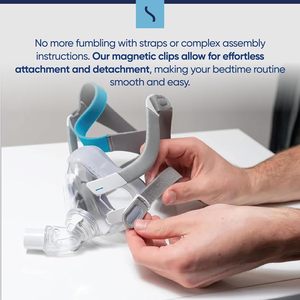 Clips Magnéticos para Sujetar el Arnés - Paquete de 2 para Mascarillas <span class=keywords><strong>ResMed</strong></span> AirFit/AirTouch <span class=keywords><strong>F20</strong></span>/F30/F30i/N20 - Ajuste Seguro y Fácil - Duraderos para CPAP - Product Image 3