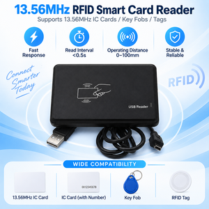 Lector de Tarjetas Inteligentes RFID de 13.56MHz, Compatible con OEM, Lector de Tarjetas IC sin Contacto USB, Plug & Play para Control de Acceso - Product Image 4
