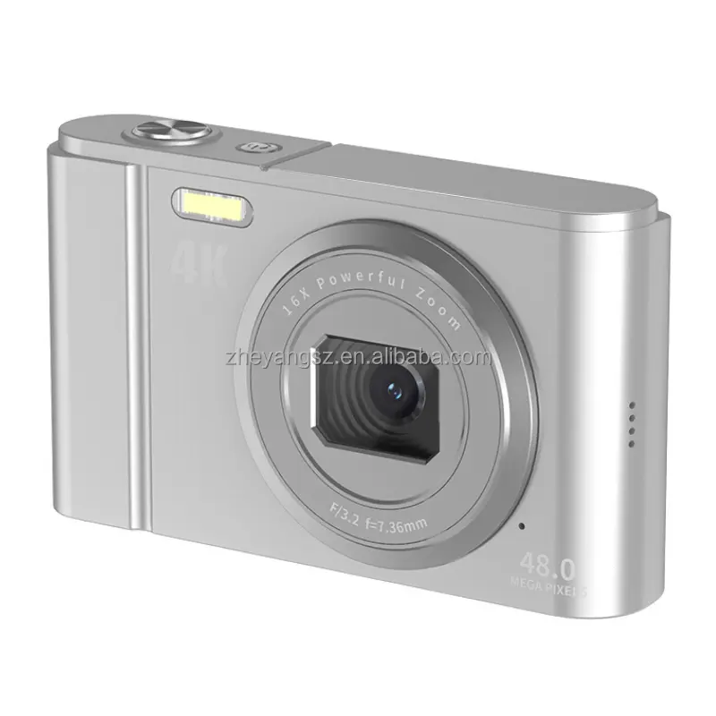 Minicámara digital compacta para niños, cámara de vídeo MP4 de 48MP, 128GB, 700mAh, temporizador, zoom digital 16x, captura de sonrisa