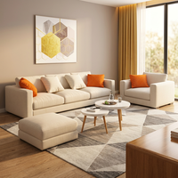 Ensemble de canapés modulaires rectangulaires modernes, ensemble de canapés modulaires minimalistes blancs modernes pour hôtel, villa, salon