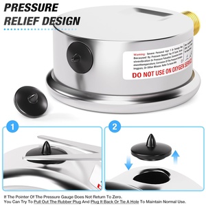 เกจวัดแรงดันแบบเติมน้ำมัน 0~200Psi สแตนเลสสตีล <span class=keywords><strong>1</strong></span>/<span class=keywords><strong>4</strong></span>" NPT หน้าปัดขนาด 2.5 นิ้ว ได้รับการรับรอง WOG สำหรับน้ำ/น้ำมัน/อากาศ แบบยึดด้านล่าง ผลิตในจีน - Product Image 2