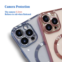 Étui de téléphone magnétique transparent en TPU durable et élégant, résistant aux chocs et à l'eau, avec support magnétique pour 15 Pro Max Eagle Eye