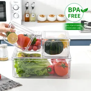 4 paket plastik istiflenebilir mutfak kiler dolabı buzdolabı gıda saklama kabı kapaklı kutu
