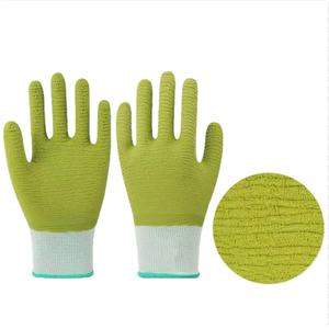 Gants de travail en <span class=keywords><strong>latex</strong></span> enduit personnalisés, texture polyester rouge, <span class=keywords><strong>latex</strong></span> froissé, paume enduite de <span class=keywords><strong>latex</strong></span> - Product Image 3