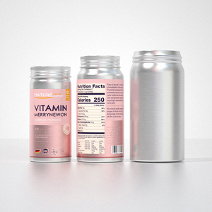 160ml 200ml Natural Aluminum Supplement Tablet Colored Vitamin Bottles With Metal Screw Lid - Product Image 1