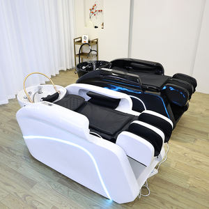 Moderner Elektrischer Friseurstuhl für Kopf-Spa und Haarwäsche, Luxuriöses 4D-Ganzkörpermassage-<span class=keywords><strong>Shampoo</strong></span>-Bett mit Licht und Dampfgarer - Product Image 6