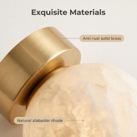 Applique murale LED semi-encastrée en laiton massif avec globe en marbre naturel, éclairage d'ambiance pour chambre, couloir, entrée