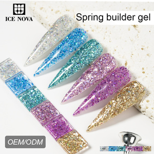 ICE NOVA Spring Builder Gel dur Glitter Extension Colle avec de grandes paillettes Beauté Longue durée Artiste Glitter Couleurs Hema Free - Product Image 4