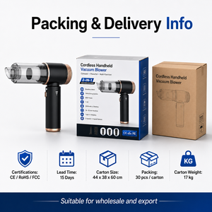 Aspiradora Inalámbrica Portátil OEM, Motor sin Escobillas de 65W, Succión de 15kPa, Carga Tipo-C, para Limpieza del Hogar, Auto y Teclado - Product Image 6