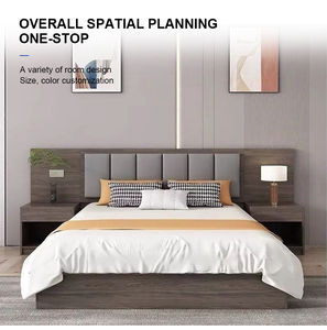 מפעל מכירה ישירה מודרני יוקרה מודרני מלון ריהוט חדר שינה עץ מלא 5 כוכבים רגיל מיטה מסגרת לוח ראש עבור מלונות - Product Image 2