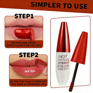 Brillo Labial Mate de 4 Tonos, Resistente al Agua 72h, Antiadherente, con Logotipo Personalizado, Alta Pigmentación, Tinte Labial Desprendible, <span class=keywords><strong>Henna</strong></span> Vegana - Product Image 6