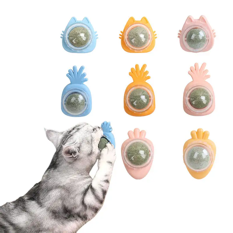Wholesale Multi-Functional Teeth Cleaning Cat Mint Cartoon Teeth Cleaning Teeth Spinning Cats Catnip Balls