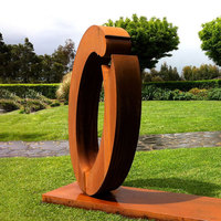 Statue d'animal en métal kangourou géométrique abstrait moderne en acier Corten pour l'extérieur, le jardin, la cour, l'aménagement paysager et l'art public