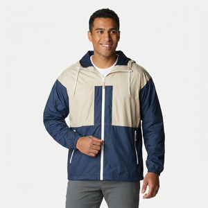 Men's Custom Logo Thin-Thickness Waterproof Windbreaker <b>Jacket</b> <b>with</b> Long Hood Coated Outdoor Clothing for Winter Cheap Price - Product Image 1