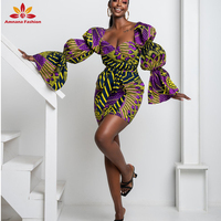 Mini robe africaine à manches longues, nouvelle collection printemps, vêtement pour femmes, à imprimé Ankara, bon marché, nouvelle collection