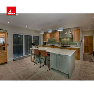 Muebles de Cocina Modelo Nuevo de Madera de Arce Teñida a Mano Estilo Americano Alland Green Island, Diseños Mini para Cocinas <span class=keywords><strong>Pequeñas</strong></span> - Product Image 2