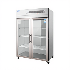 Vitrine Réfrigérée/Congélateur Commerciale Sans Givre à 2 Portes en Verre, Refroidissement par Air, pour Bar Arrière, Refroidisseur de Boissons pour Supermarché A1R - Product Image 1