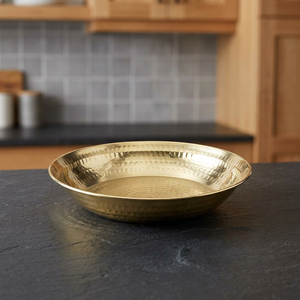 Plat de service en laiton poli fait main, style Parat, traditionnel indien, pour pétrissage (Thaal Pital), grand plateau de service de luxe pour mariage et cuisine - Product Image 1