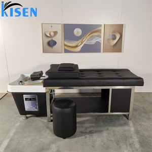 Kisen Mobile Professional Hair Washing Massage Chair Shampoo Bowl <b>Bed</b> Spa Heated Head Water Therapy Shampoo <b>Bed</b> with Steamer - Product Image 3