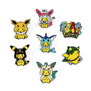 Grosir kartun Anime Poke Pika Squirtle Gengar Pin lebih murah bros logam lencana kustom Pin Enamel untuk dekorasi pakaian