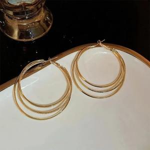 BMYF010-AL Exaggerated Three-layer Hoop Earrings Simple Fashion <strong>Loop</strong> Earrings for Women Trendy Fashion Jewelry Classic Gifts - Product Image 4