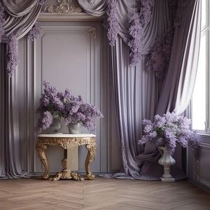 Phông nền chụp ảnh phòng màu tím rèm hoa sinh nhật người lớn đám cưới chụp ảnh bầu mẹ chụp ảnh chân dung trang trí phông nền studio ảnh - Product Image 3