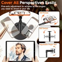 Support de téléphone/tablette magnétique et rotatif à 360° pour bureau/salon |   Support en aluminium 2-en-1 avec une grande stabilité pour