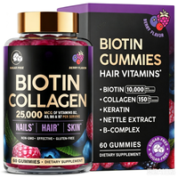 Bonbons à la biotine et à l'acide folique pour la croissance saine des cheveux, l'éclat de la peau et la force des ongles