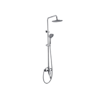 Système de douche thermostatique en laiton chromé avec pommeau de douche pluie, douchette à main, barre coulissante, mitigeur à poignée unique et cartouche céramique, ensemble de salle de bain