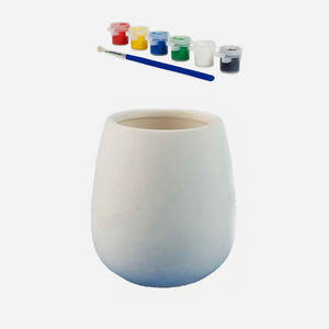 Juego de Macetas de Cerámica para Dibujar y Pintar para Niños, Diseño de <span class=keywords><strong>Caracol</strong></span> y Flor, OEM - Product Image 1