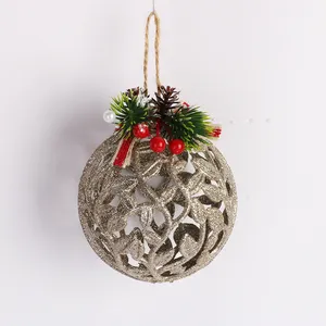 새로 디자인 된 속이 빈 10cm 크리스마스 공 Pinecone 장식 크리스마스 공 및 크리스마스 트리 장식