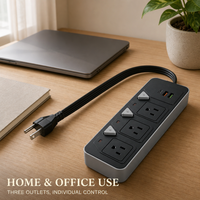 Multiprise industrielle indépendante 3 prises 2 USB-A 1 USB-C avec prise standard américaine pour le Nigéria, Dubaï, l'Égypte et l'Arabie Saoudite