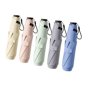 Parasol compact pour femme, léger, super mini, format crayon, petit format, facile à ranger, parapluie pliable en 3 sections - Product Image 1