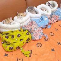 Sac de couchage luxueux et respirant pour chat, tente-caverne d'hiver, lit et tunnel de jeu