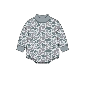Combinaison pour bébé personnalisée à imprimé camouflage, manches longues, col montant, combinaison douce unisexe, vêtements décontractés pour bébé, automne - Product Image 2