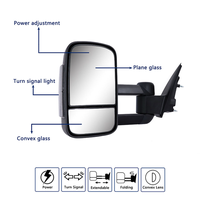 Rétroviseur latéral gauche rabattable électriquement pour Ford Ranger XL 2023-2026, noir, LED fumé, chauffant, avec capteur d'angle mort et de température