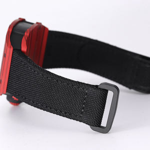 Montre automatique de luxe 2025 ultra-légère avec bracelet tissé noir et boîtier texturé rouge, le choix privilégié des hommes riche - Product Image 6