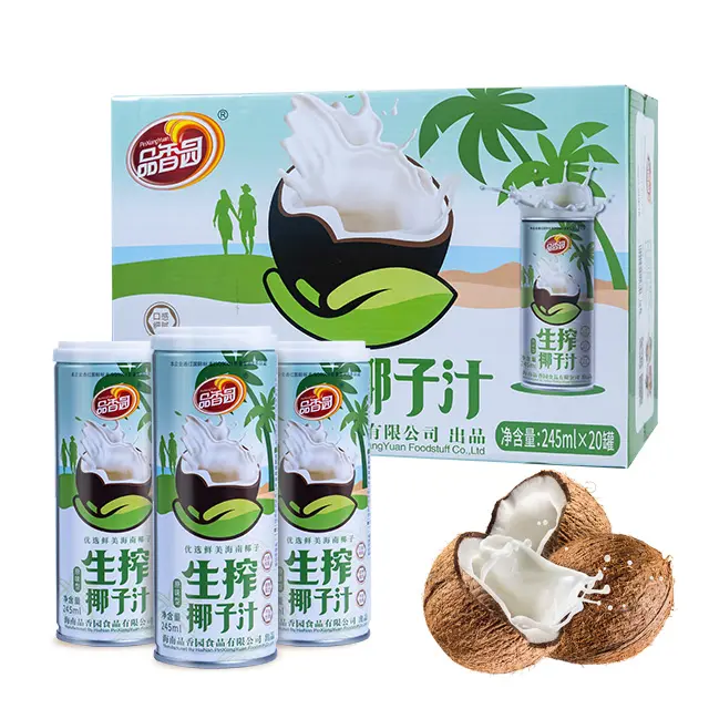 Bebida de jugo de leche de coco fresca exprimida de alta calidad en conserva, china