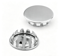 Bouchon de finition rond en acier au carbone OEM, chromé, à enfoncer, pour embout de tube, pour porte de sécurité industrielle