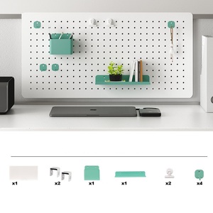 Kit di combinazione di pannelli bianchi a singolo livello da parete Organizer per ornamenti artigianali per la presentazione di oggetti per bambini per uso bagno - Product Image 2