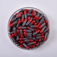 Capsule dure vide en gélatine, personnalisable avec impression et couleur, design à épaisseur uniforme, gris et rouge